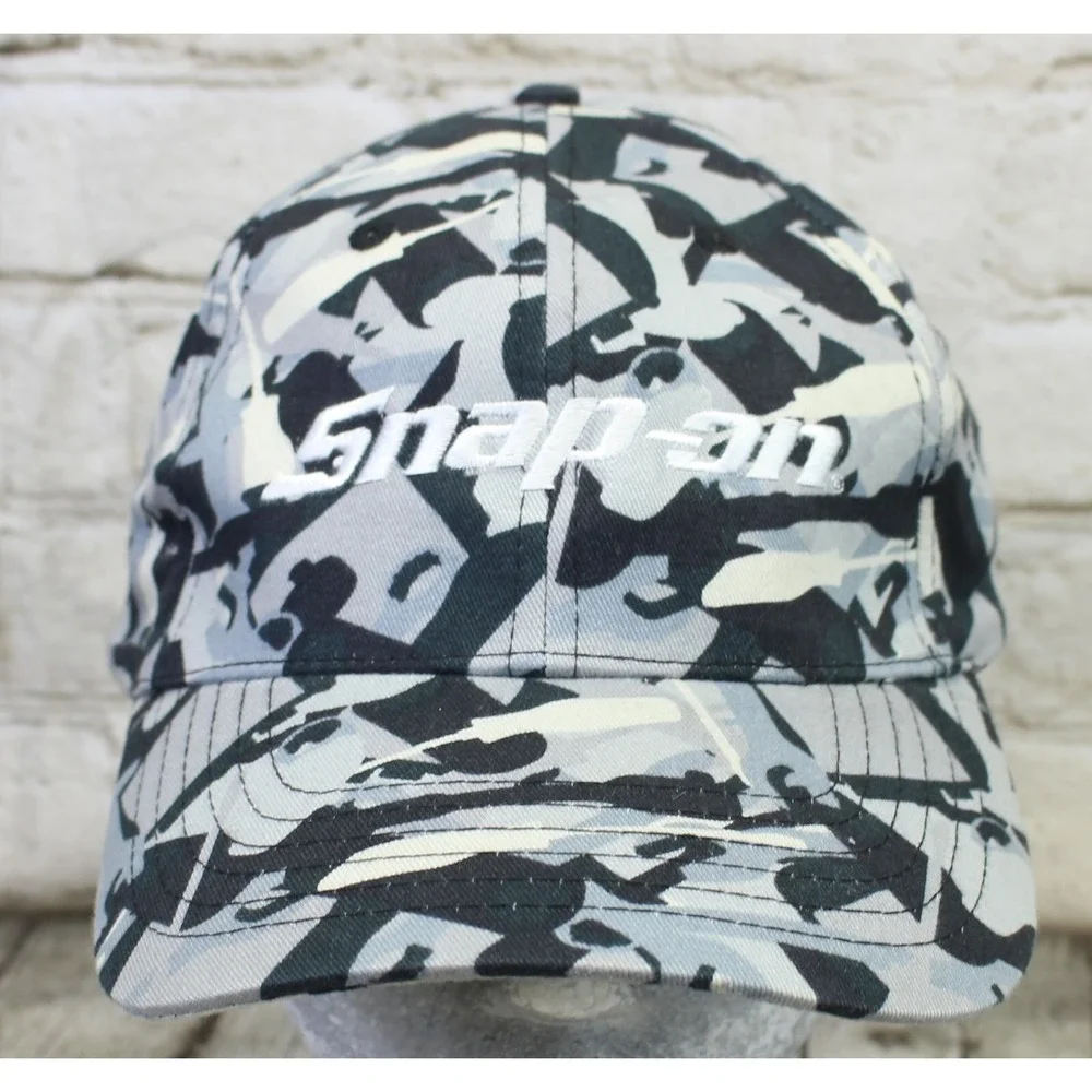 Official Snap-On Tools Hat Cap Black & Gray Snapback Embroidered Logo Camo